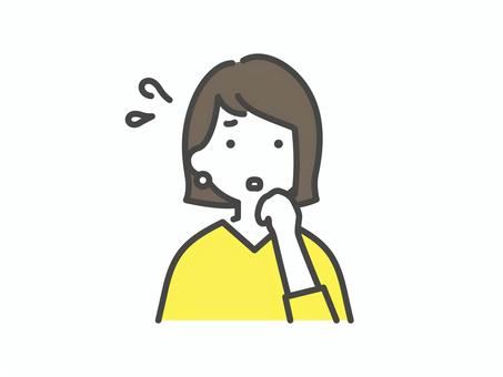 困った人　汗　焦った人　悩む人のイラスト画像